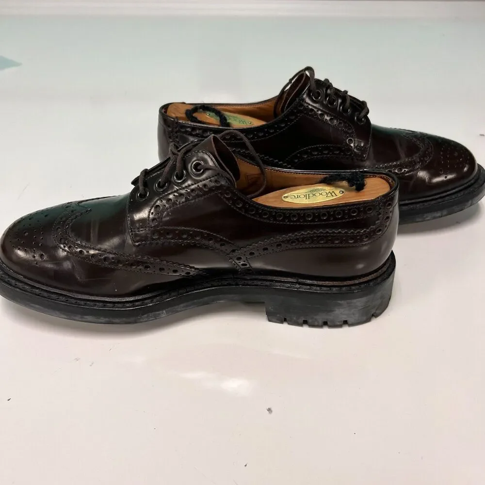 Church's Mcpherson Black Brogue Lace Derby Commando Sole 10.5 US EUC